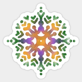 Phulkari Motif - Indian Punjab Traditional Folk Art in Digital Watercolors GC-126-05 Sticker